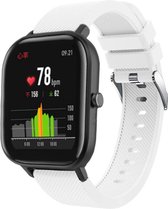 Siliconen Smartwatch bandje - Geschikt voor  Xiaomi Amazfit GTS silicone band - wit - Horlogeband / Polsband / Armband