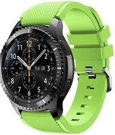 Samsung Galaxy Watch siliconen bandje 45mm / 46mm - lichtgroen + glazen screen protector