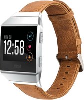 Leer Smartwatch bandje - Geschikt voor  Fitbit Ionic lederen bandje - bruin - Horlogeband / Polsband / Armband
