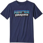 Patagonia P-6 Logo Organic Cotton jongens shirt marine