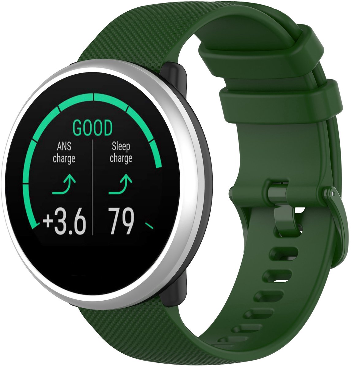 123watches sport gesp band - groen - - Geschikt voor Polar Ignite / Ignite 2 / Ignite 3 / Pacer / Unite / Overige smartwatches met 20mm bandje