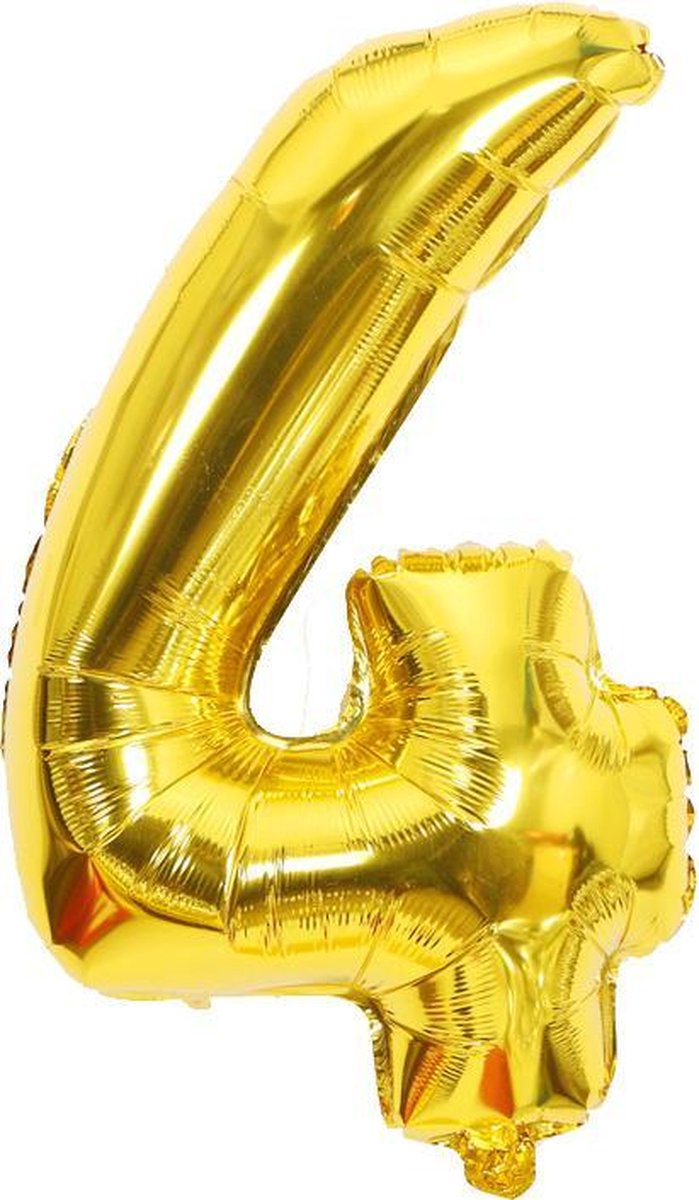 Ballon Nombre 4 ans à pois avec vide standard 72cm - Partywinkel