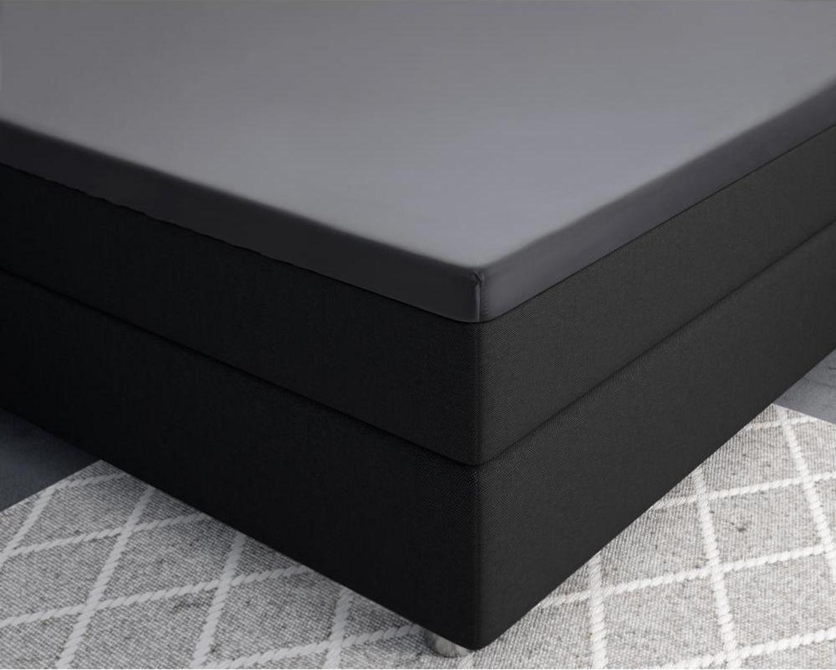 Primaviera Deluxe Satijnen - Topper Hoeslaken - 160 x 220 - Antraciet