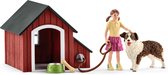 Schleich Farm World - Hondenhok - Speelfigurenset - Kinderspeelgoed voor Jongens en Meisjes - 3 tot 8 jaar - 5 Onderdelen