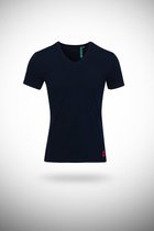 Heren T-shirt marine - V hals - mannen