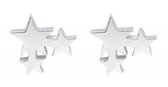 Studs-Oorbellen-Sterretjes 8 mm-Roestvrij staal-Zilverkleurig