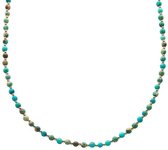Biba Ketting Half Edelsteen Turquoise Goud