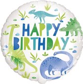 Dinosaurus helium ballon blauw en groen | rond 46cm