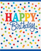 Uitdeelzakjes Happy Birthday Stippen Regenboog 8st