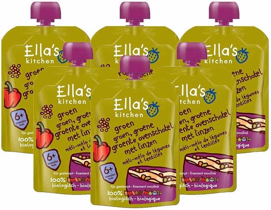 Ella's Kitchen Biologisch Maaltijdzakje 6+m Groene Groente Ovenschotel Linzen - 6 x 130 gr - Voordeelverpakking van Ella's Kitchen — afbeelding 3