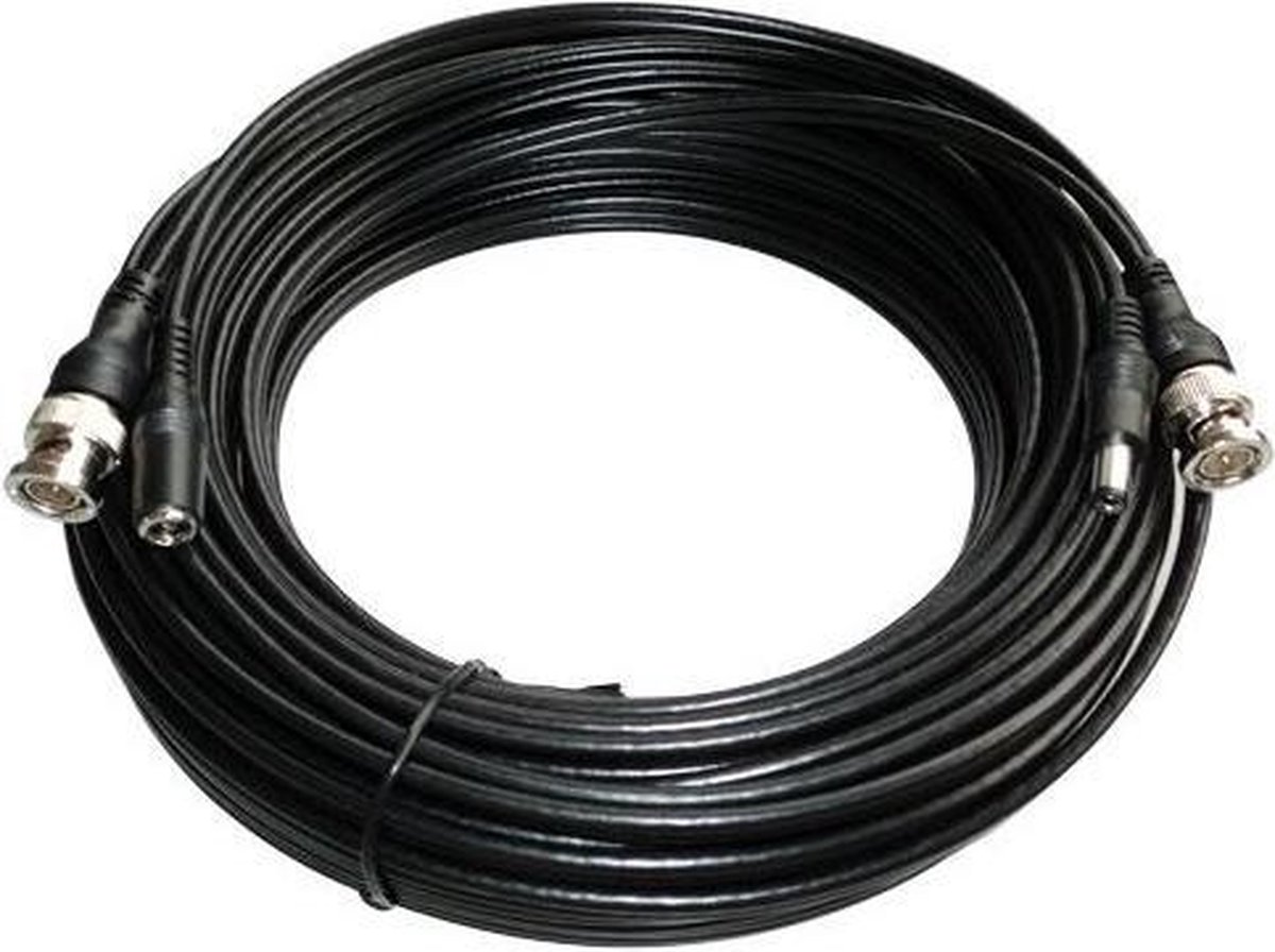 Combicoax kabel met voeding 40 meter voor beveiligings en of bewakingscamera's