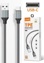 Type C Fast Charging Data Kable Usb C ls441 With Output 2.4A Type C USB Kabel - Laptop -OnePlus - Samsung Galaxy/Note - S8/9/10 - Sony 1 Meter