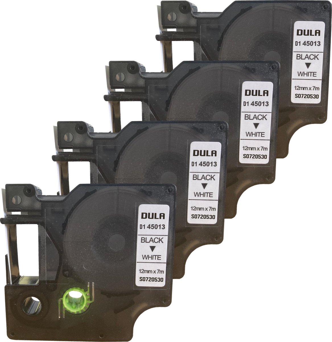 DULA® Plastic Labels D1 45013 voor Dymo LabelManager - Zwart op Wit ...