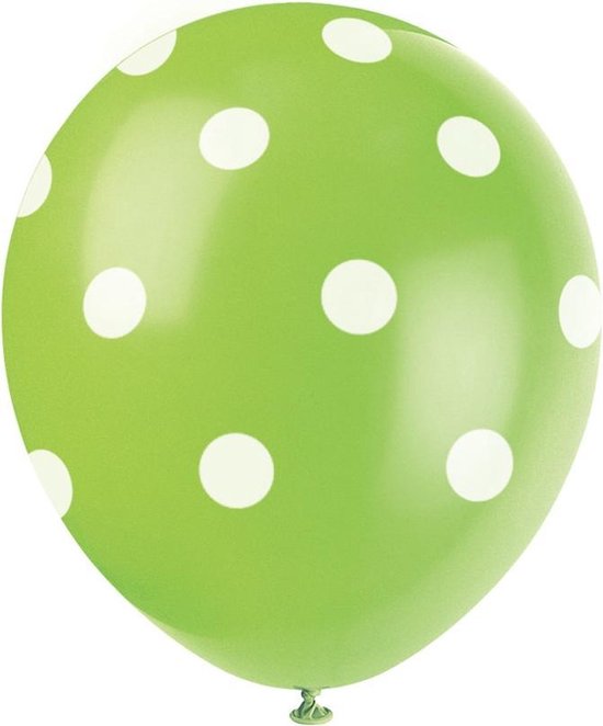 UNIQUE - Set groene ballonnen met witte stippen - Decoratie > Ballonnen