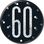Button 60 Jaar Zwart 7cm