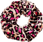 Nouka scrunchies, roze panterprint