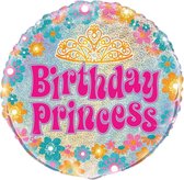 Helium Ballon Birthday Princess 45cm leeg