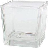 Vaas / Accubak BEERTJE - Transparant / Glas - 10 x 10 x 10 cm - Maat M