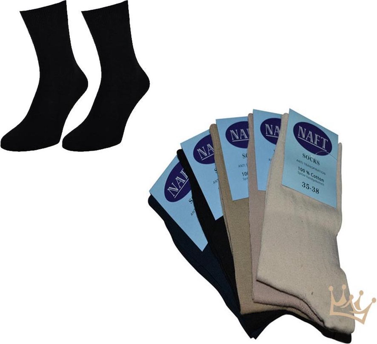 100% katoenen dames sokken - *10 paar* - Zomer sokken - Anti transpiratie - Naadloos - Beige - Maat 39-42