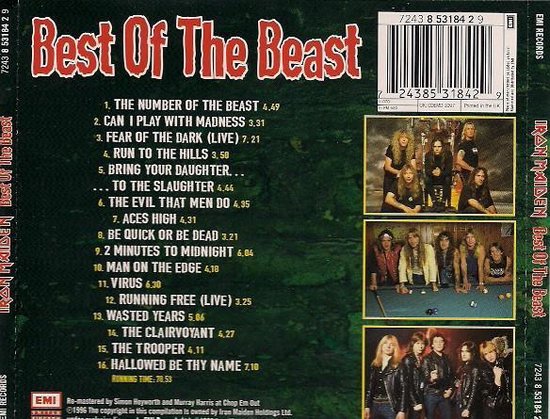 Iron Maiden Best Of The Beast 4枚組レコード Y*i様 IRON MAIDEN/Best Of The Beast 4LPBO Iron Maiden - Best of