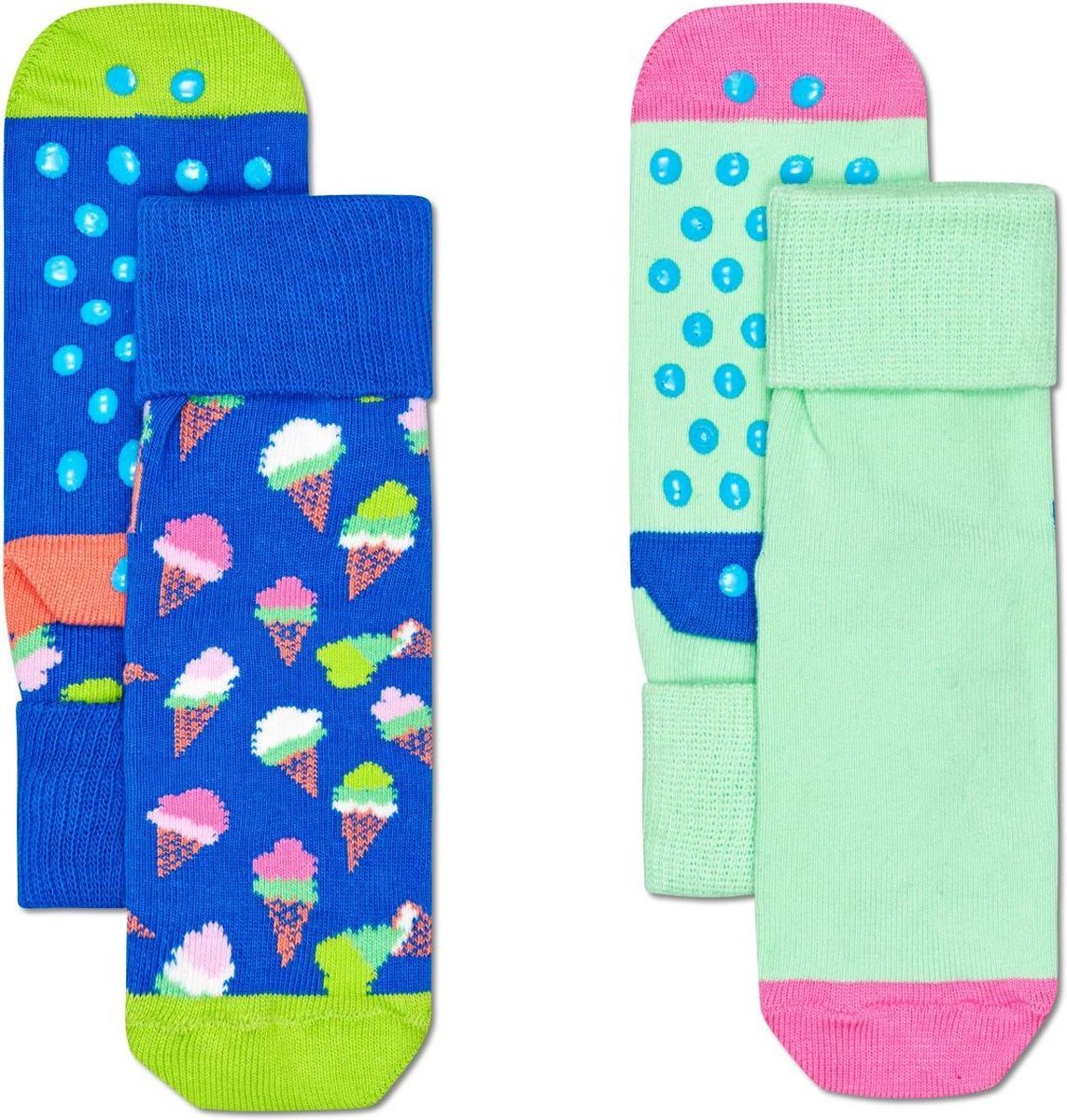 Happy Socks KICE19-6300 2-Pack Kids Ice Cream Anti Slip - maat 6-12M - Happy Socks