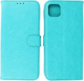 Samsung Galaxy A22 5G Hoesje - Book Case Telefoonhoesje - Kaarthouder Portemonnee Hoesje - Wallet Cases - Geschikt voor Samsung Galaxy A22 5G - Groen