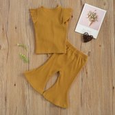 HD shop - Prachtige set topje en flared legging voor baby meisjes kleur mosterd