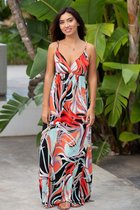 Chic by Lirette - Maxi jurk Na Xamena - S - Rood Groen