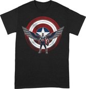 Falcon Winter Soldier Captain America Shield Chest Pose T-Shirt - M