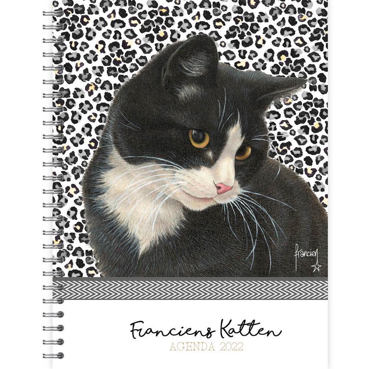 Bureau agenda - 2022 - Franciens katten - Panterprint - 16x23cm