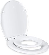 HN® Toiletdeksel voor kinderen en volwassenen | met geïntegreerd kinderzitje | softclosemechanisme, afneembare toiletbril | ovale O-vorm wc-bril , wit