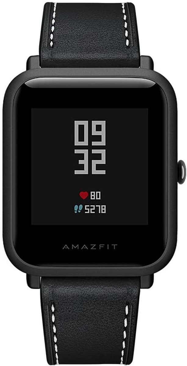 Xiaomi leren bandje geschikt voor Amazfit Bip 42mm - zwart