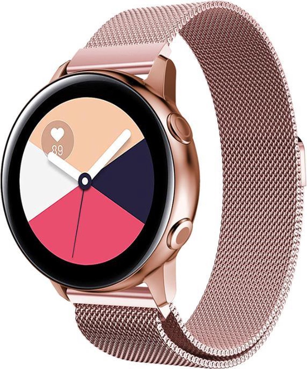 Geschikt voor Samsung Galaxy Watch Milanese band - roze - 45mm / 46mm