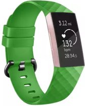 geschikt voor Fitbit geschikt voor Fitbit Charge 3 silicone band - groen - Maat L