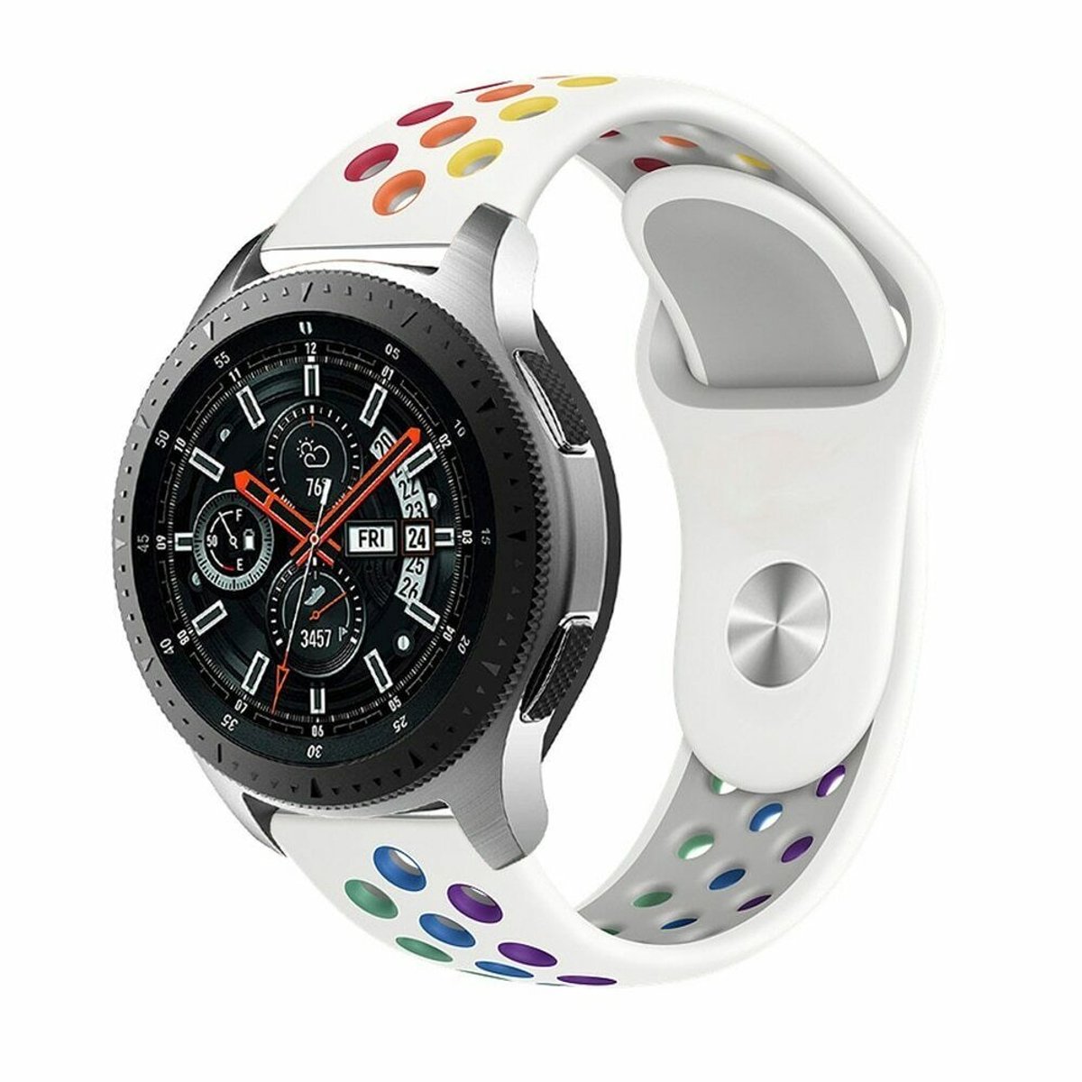 Sport Band - Geschikt voor Samsung Galaxy Watch 41mm / 42mm - Wit Kleurrijk