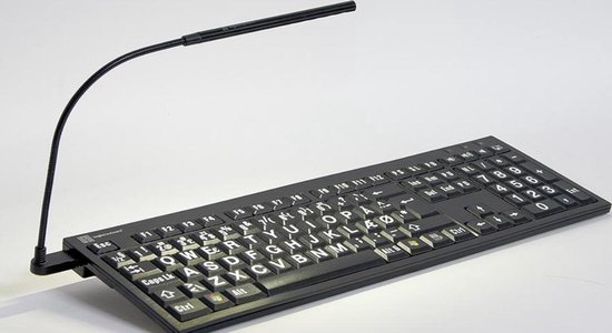 Xl print Logic keyboard white on black | bol