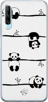 Huawei P Smart Pro hoesje - Panda - Siliconen - Soft Case Telefoonhoesje - Print - Zwart