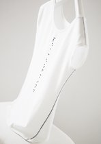YELIZ YAKAR - Luxe dames t-shirt / uitgaans top “Braille I” met braille-alfabet handgedrukt- wit - katoen - maat (S)36 -designer kleding