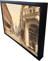 Oud Stadsgezicht Nijmegen - Stadhuis en Grote Markt - Oude Foto Print op Canvas Doek 90x60cm