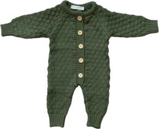 Li-Leigh Olive Knitted Jumpsuit, gebreid boxpakje, kleur: donker groen,  maat: 68 | bol.com