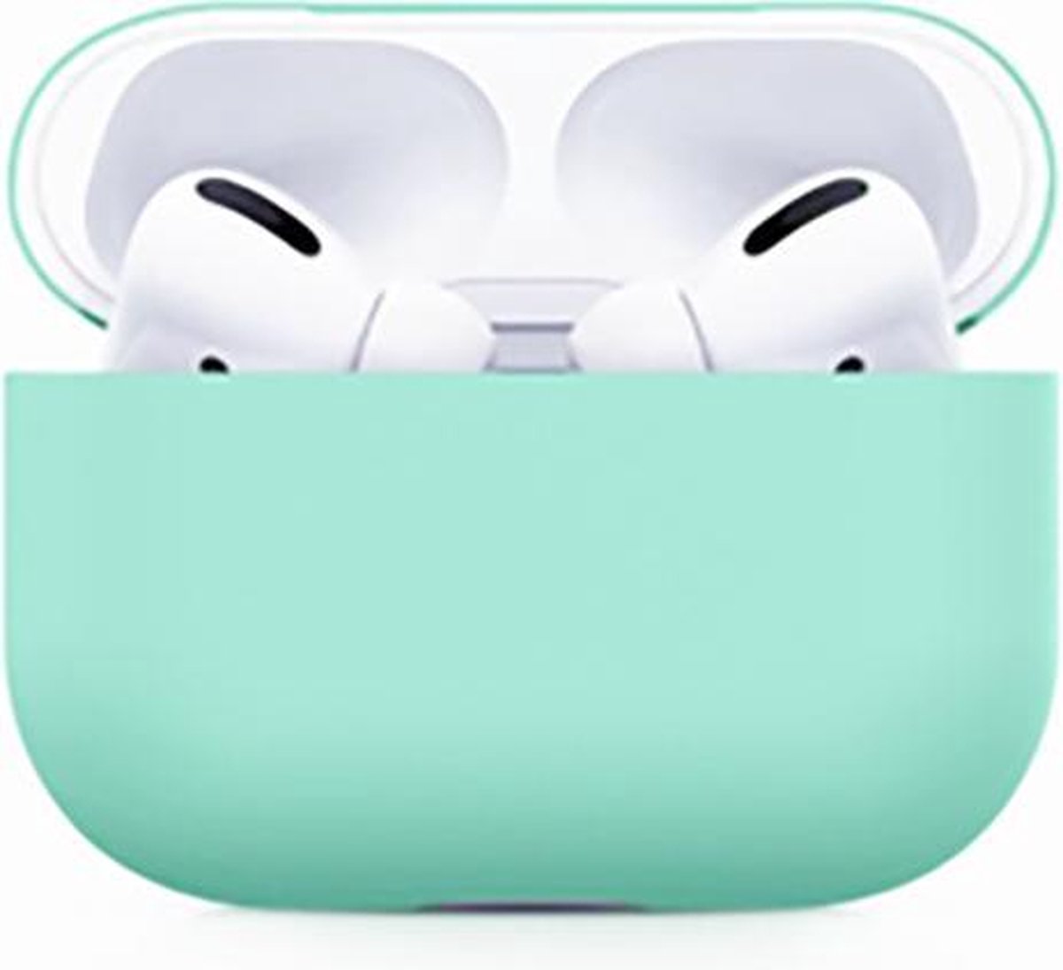 Geschikt Voor Airpods Pro Hoesje Siliconen Case - Mint groen - Airpods Pro Siliconen Case Hoesje mintgroen - airpods pro hoesje
