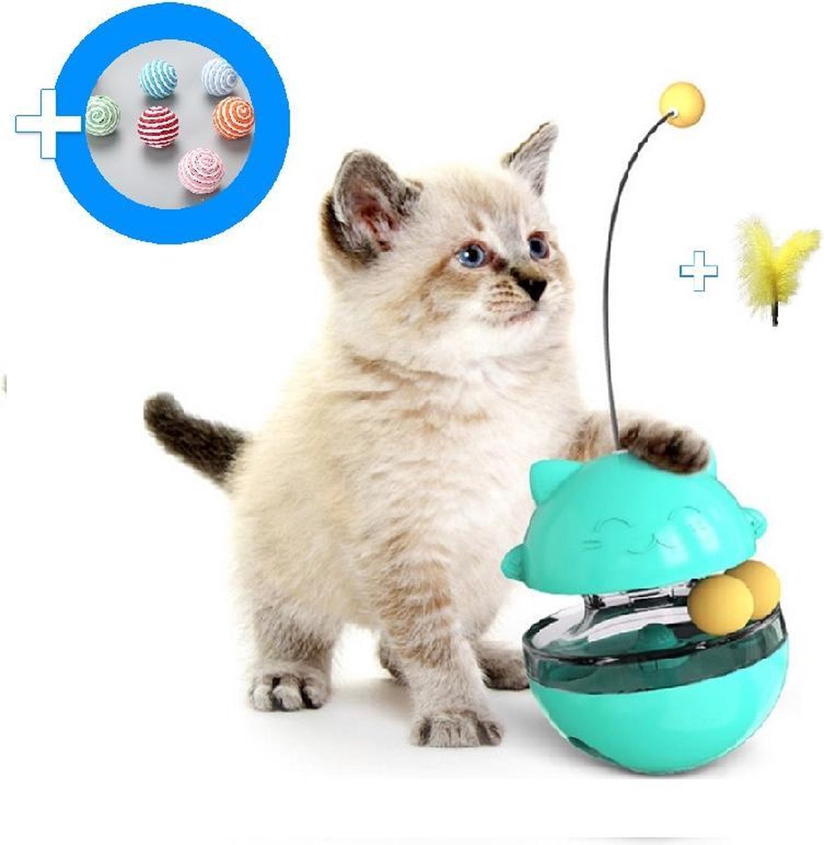 Kattenspeeltjes Intelligentie Kattenspeelgoed Katten Kat Cat Toy Kitten – Turquoise Voeding Dispenser Speelgoed - Dutchwide - Dutchwide