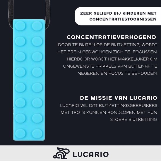 Lucario Bijtketting - Kauwketting bouwblokje blauw - Voor concentratie & stressvermindering stress van Merkloos — afbeelding 4