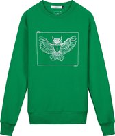 Collect The Label - Hippe Trui - Uil Sweater - Groen - Unisex - XS