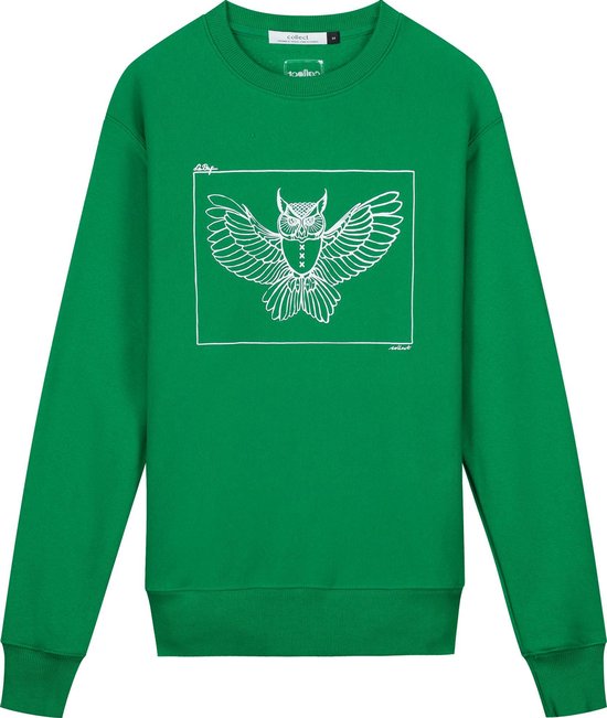 Collect The Label - Hippe Trui - Uil Sweater Groen - Unisex - |