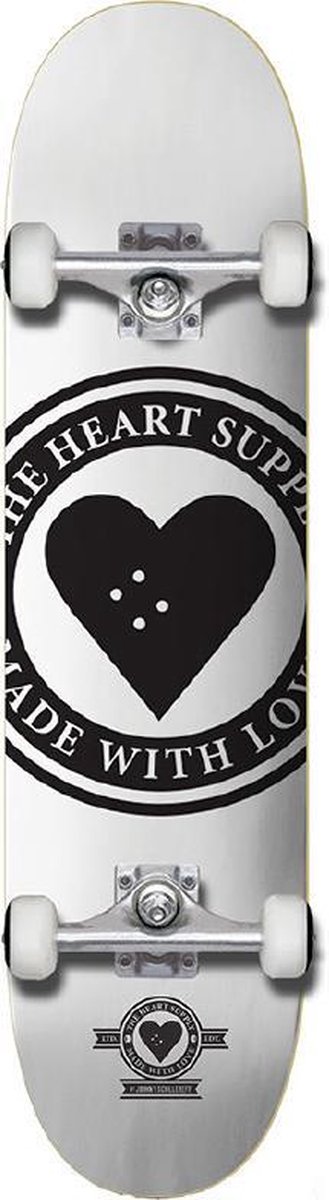 Compleet Skateboard Heart Supply Badge Logo White 8.0