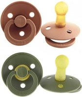 BiBS - Colour Pacifier - Stage 1 Fopspeen - 2 stuks - Woodchuck / Hunter Green