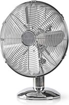 Tafelventilator | Netvoeding | Diameter: 30 cm | 35 W | Zwenkfunctie | 3 Snelheden | Chroom