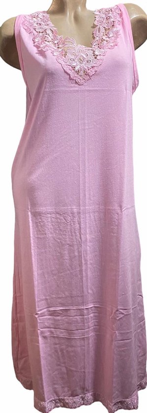 Chemise de nuit sans manches femme coton L rose