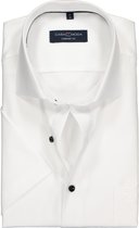 CASA MODA comfort fit overhemd - korte mouw - wit structuur - Strijkvrij - Boordmaat: 41